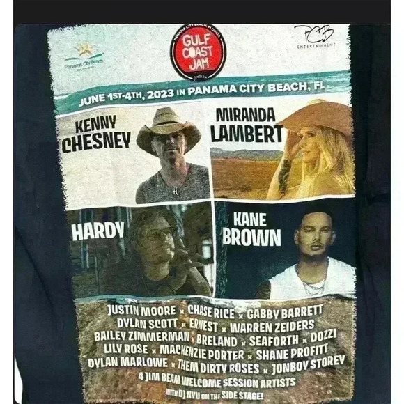 Gulf Coast Jam 2023 Concert T-Shirt Black Unisex Medium Music Graphic Tee - Picture 3 of 6